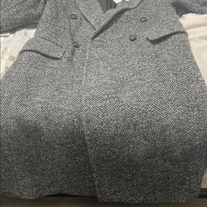 Vince Black and White Textured Coat